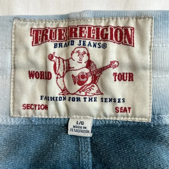 True Religion Camouflage Logo Men's Sweat Shorts SZ Large New - Picture 3 of 10